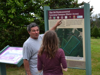 Rich explaining the how he took on the educational farm on the Bangor school campus.