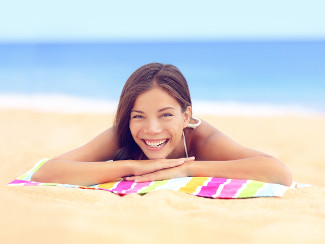 Woman enjoying the summer sun.