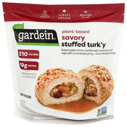 A bag of Gardein Savory Stuffed Turk'y