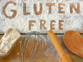 'Gluten Free' written in flour.
