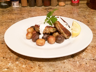 Happy Earth Fish Cakes with Dill Tzatziki Sauce