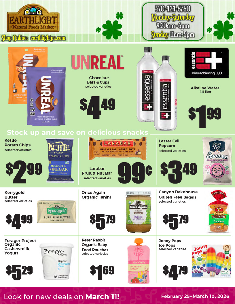 Page one of the March Flyer