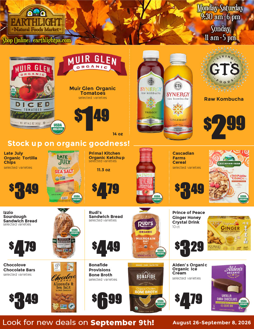 Page one of the September Flyer
